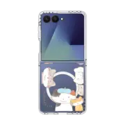 Galaxy Z Flip7 Clear Magnetic Case WAKE UP! CATS
