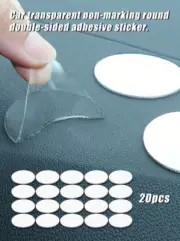 20pcs Transparent Adhesive Car Stickers - 3cm Traceless Double-Sided Tape-NEW.