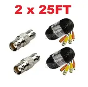 (2) Pack 25ft Pre-made All-in-One Video & Power for Swann CCTV Security Camera