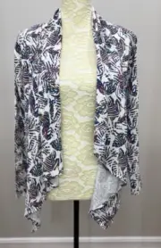Coolibar Womens XS Leaf Print Sun Wrap 50 UPF Sun Protection Top Open Front NWT