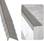 Stair Edge Protector (Pack of 5) 36x2x1 inch Anti-Slip Stair Corner Trim Rubber Strips - Waterproof Self-Adhesive Staircases for Outdoor & Indoor Uses | Protect Kids & Pets - Grey