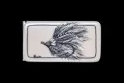 Etched Fly Fishing Lure Large Rectangle Slide Money Clip | F&F Inc.