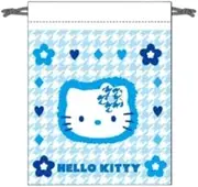 [マリモクラフト] Marimo Craft Khaohana Mizuiro Drawstring with Gusset, Hello Kitty W 7.1 x H 9.1 x D 2.2 inches (180 x 230 x 55 mm) BLKT-035