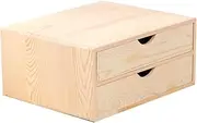 HSTBLEOO Pine Wood Desk Organizers with Drawer, Wooden Storage Box, A4 Flat File Cabinet, School Office Supplies Drawer Desk Accessories(Color:B,Size:2 Layers)