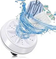 plplaaoo Ultrasonic Camping Washing Machine, Mini Portable 3.54 Inch with Suction Cups, 3-in-1 Bubble Cleaning, USB Powered Turbo Washing Machine and Dishwasher for Camping, Travel, Business