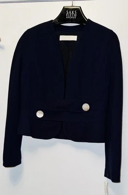 VALENTINO Timeless Women’s Black Wool 2-Button Jacket Blazer Sz 12 NWT $2,460