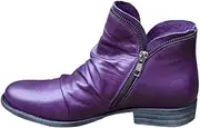 [Siwolfhong] 2022 Womens Ankle Boots Slip on V Cut Pointed Toe Chunky Stacked Mid Heel Booties Dressy Comfort Dress Fall Winter Short Boots Shoes