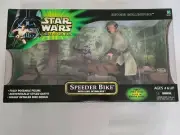 2001 Hasbro Star Wars Fully Poseable Speeder Bike With Luke Skywalker