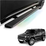 MOMOAU Plug-N-Play Electric Running Boards with LED Lights Compatible with 2013-2025 Hummer H3/H2 | Automatic Retractable Power Steps, 600LB Capacity, Anti-Slip Surface, Vehicle-Specific Fit