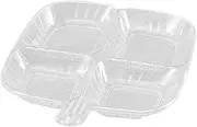 Sectioned Plates - Four-Grid Food Plates with Dividers - Square Fruit Dish Household Dishwasher-Safe Tableware Compartmentalized for Home Travel Family Gatherings