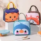 Portable Cartoon Lunch Bag Oxford Cloth Tote Food Small Cooler Bag