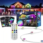 Briluxi Outdoor Lights,Briluxi Smart Rainbow LED Permanent Outdoor Light,Briluxi Outdoor Smart Lights,IP67 Waterproof Briluxi Lights,with App/Remote Control,for Featival Party Outdoor Decor (147.64ft)