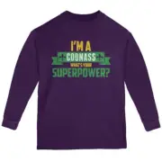 Mardi Gras I'm a Coonass What's Your Superpower Youth Long Sleeve T Shirt