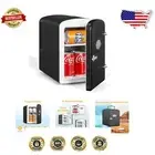 Versatile 6L Mini Fridge: Black Eco-Friendly Cooler & Warmer with Sleek Design