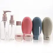 11 Pcs Travel Bottles Set for Toiletries Squeezable Travel Bottles for Toiletries Travel Accessories Empty Leak Proof Refillable Silicone Travel Containers Set for Shampoo Conditioner