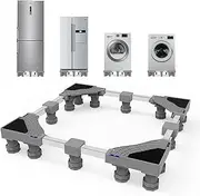 [Kiss Core] Mini Fridge Stand, Laundry Pedestal 29" Universal Fit Washer Pedestal, Adjustable Washer and Dryer Stand with 16 Strong Feet, Multi-Functional Washing Machine Base Stand for Washer and Dryer