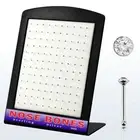 Nose bone studs acrylic display with 120 pcs of sterling silver 22g/0.6mm