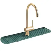Silicone Faucet Mat Quick Dry Sink Splash Guard for Kitchen and Bathroom Faucets-Green