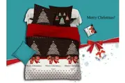 Merry King Size Christmas Quilt/Doona/Duvet Cover Set