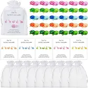 100 Sets Inspirational Gift Include 100 You're Turtley Awesome Animal Pun Thank You Note Cards Greeting Card 100 Mini Sea Turtle Figure 100 Organza Bags for Coworkers Appreciation Pocket Favors