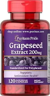 Puritans Pride Grapeseed Extract 200 Mg Capsules, 120 Count