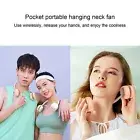 HG Portable Neck Fan LCD Digital Display Usb Charging 5 Speed Silent Leafless