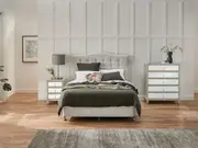 Slumberland Ornate Buttoned Headboard Standard Base - King / Steel