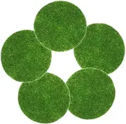 Abaodam 5pcs Realistic Artificial Moss Grass Mat for Miniature Garden DIY Decor High Realism Flocking Grass Tiles for Micro Landscape Use Low Maintenance Easy to Clean
