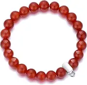 [Philip Jones] Carnelian Gemstone Charm Bracelet, Carnelian, Carnelian