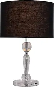 Moby Elegant Acrylic Chrome Stand Table Lamp 42.5cm H with Black Fabric Drum Shade