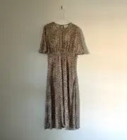 SEED HERITAGE Flutter Sleeve Animal Maxi Dress - Size 8 | NWT (RRP $179.95)