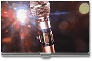 [VFMKT] Slim Metal Business Card Holder Portable Business Card Case Pocket Name Card Holder Karaoke Microphone Wallet for Men Women Office Travel