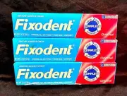 FIXODENT COMPLETE ORIGINAL DENTURE ADHESIVE CREAM 3-2.4ozTUBES