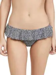 Tory Burch L27114 Womens Navy Dity Leaf Printed Ruffle Bottoms Size Small
