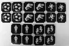 bm2018 lot mini1 GLITTERTATTOO 40 mini stencil dino frog soccer glitter tattoo