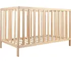 InfaSecure™ Lawson Natural Raw Timber Wood Wooden Cot Infant/Toddler Adjustable