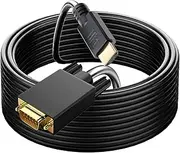 HDMI to VGA Adapter 25FT,with Audio HDMI to VGA Converter HDMI Cable to VGA with Audio, Active Male HDMI-VGA Out Lead Video Adattatore Cord for Computer,Laptop,Projector