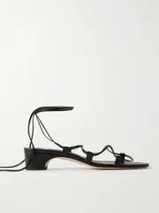 [Manolo Blahnik] Manolo Blahnik - Dellasan 30 Leather Sandals - Black - IT40 IT 40 Black