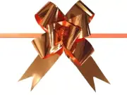 Pull String Butterfly Bows Metallic Rose Gold Copper - Gift Birthday Ribbon 100