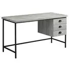 24 Gray and Black Computer Desk With Three Drawers
