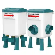 Hanging Chicken Poultry Feeder and Chicken Waterer Kit, 2 Gallon/18 Pounds