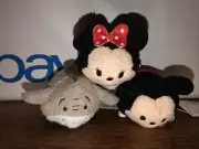 3 DISNEY TSUM TSUM PLUSH MICKEY MOUSE & MINNIE MOUSE EEYORE ￼BRAND NEW WITH TAGS