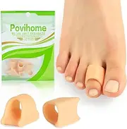Povihome Hammer Toe Straightener Corrector - Gel Toe Splint Relief for Curled, Claw, Crooked Toes, Hammer Toes - Toe Corrector for Women and Men, 3 Different Sizes (Large, 6 Pcs, Beige)