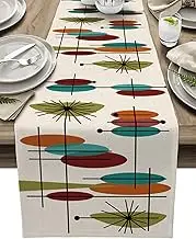 Table Runners 36 inches, Retro Modern Mid Century Wedding/Coffee Table Runner, Farmhouse Style Table Linen Cloth for Dinning Holiday Party Indoor Outdoor Decor, Heat-Resistant, Abstract Lines