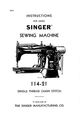 Instruction Manual, on CD in PDF Format, for Using Singer Sewing Machine 114-21