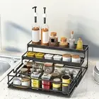 Cosmetic Bottle Storage Holder Kitchen Supplies 3-tier Spice Rack Organizer