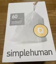 simplehuman Code Q Custom Fit Liners, Trash Bags, 50-65 Liter / 13-17 Gallon, 60