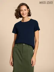 White Stuff Blue Abbie 100% Cotton T-Shirt (960280) | $51