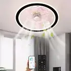 TCFUNDY LED Ceiling Fan with Light Remote & APP Control Bedroom Ceiling Light