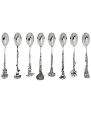 Ricci Argentieri Epns Silver Plated Floral Coffee Spoon. Set Of 8